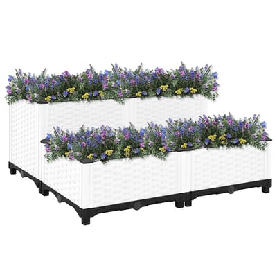 vidaXL - Plantenbak - verhoogd - 80x80x38 - cm - polypropyleen