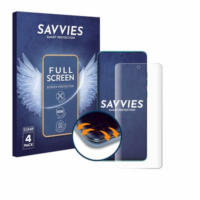 Savvies - Screenprotector voor Motorola Edge 60 - Folie Beschermfolie transparant volledig dekking 4 Stuks