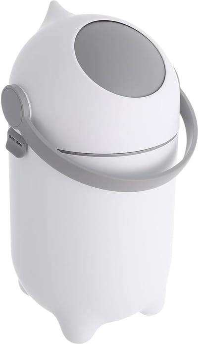 Luieremmer met deksel - Afvalbak baby - Geurtjes weren - Geïntegreerde geurbarrière - 15 liter - Wit