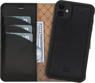 Pulledro geschikt voor iPhone 15 Plus Uitneembaar Lederen Magsafe BookCase Hoesje - Rustic Black