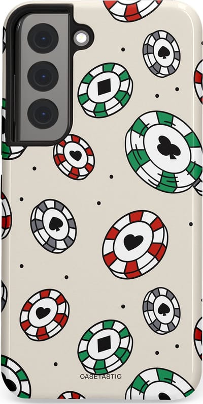Casetastic Hoesje Geschikt voor Samsung S22 - Stijlvolle Beschermende Duo-layer Case - Casino Chips Patroon