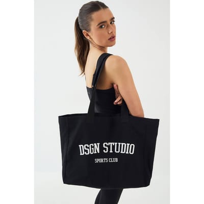 Dames Dsgn Studio Grote Canvas Draagtas | Zwart