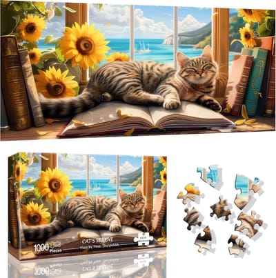 Kat Legpuzzel - 1000 Stukjes - Ontspanning Thuis - Kleurrijk Kunstwerk - 80x41 cm