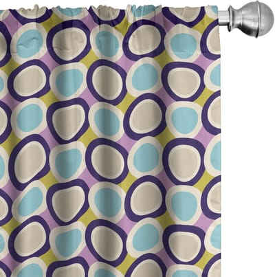 ABAKUHAUS Retro Voorhangen – 2-delig gordijnset 75x225 cm – microvezel, multicolor