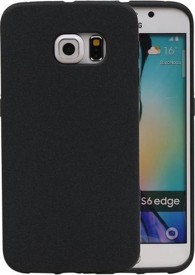 Zwart Zand TPU back case cover hoesje voor Samsung Galaxy S6 Edge