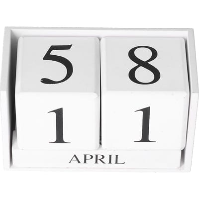 Houten Eeuwigdurende Kalender Elegante Praktische Retro Mode Stijl Milieuvriendelijke Bureaukalender Blokken voor Thuis Kantoor white