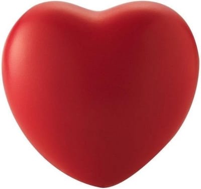 Stressbal hartje - 1x - rood - 7 cm - knijpbal - verbeter de focus - rustgevend