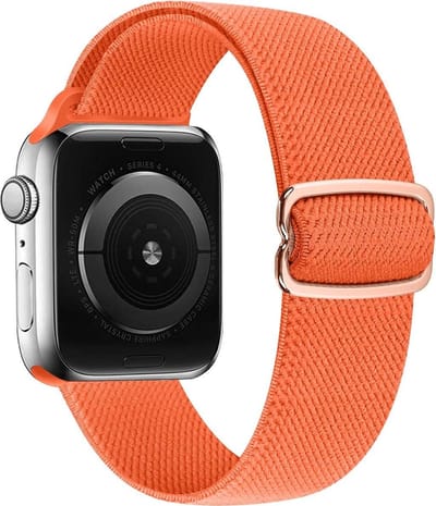 By Qubix - Geschikt voor Apple Watch bandje - Solo Loop Nylon bandje - Koraal - Geschikt voor Apple Watch 38mm / 40mm / 41mm / 42mm - nylon - bandje iWatch
