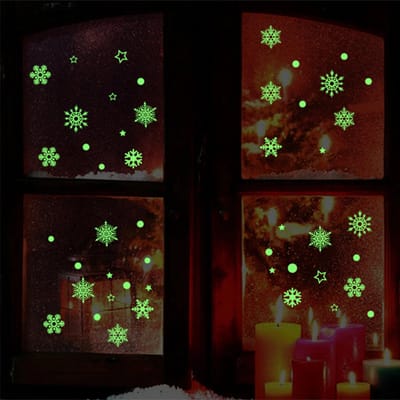KELERINO. Glow in the dark Sneeuwvlokken en Sterren