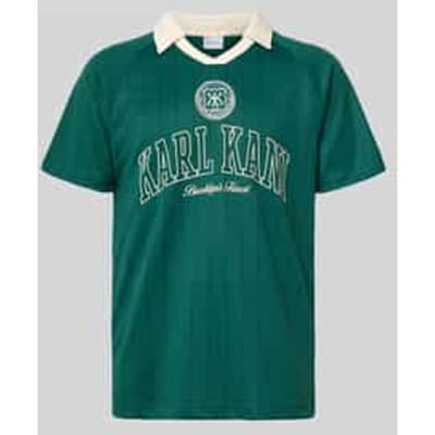regular fit T-shirt met platte kraag