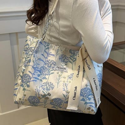 Grote Chinese Stijl Tas voor Vrouwen Nieuwe Mode Forenzen Tote Tas voor Vrouwen Ins High School Studenten Schoudertas voor Les gray