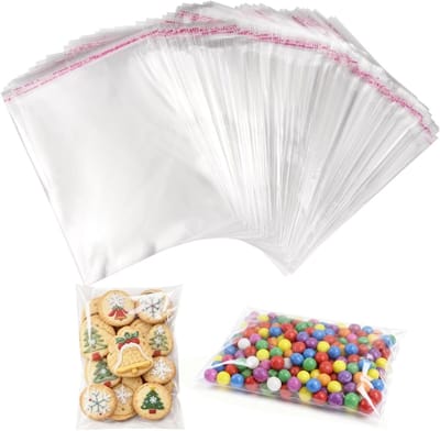 200 Stuks Zelfklevende Cellofaanzakjes 20 x 15 cm - Transparante Plastic Zakjes voor Koekjes, Snoep en Kleine Cadeaus