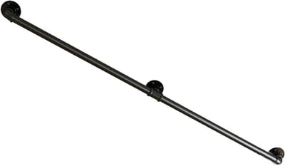 Metalen Trapleuning - Handgreep Muurbeugel - Veilig Traplopen - Robuuste IJzerkunst - 400cm Lengte - Zwart