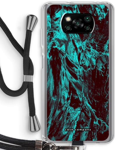 Case Company® - Hoesje met koord geschikt voor Poco X3 Pro hoesje met Koord - Ice Age - Telefoonhoesje met Zwart Koord - Bescherming aan alle Kanten en Over de Schermrand