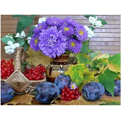 Diamant borduurwerk paarse madeliefje bloem Diy Diamond schilderij volledige ronde stilleven kunst kruissteek 20X30CM purple