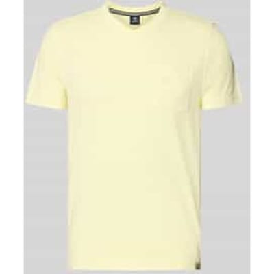 LERROS T-shirt met sportieve V-hals van puur katoen , Maat: S , Kleur: LEMON WATER , 100% katoen