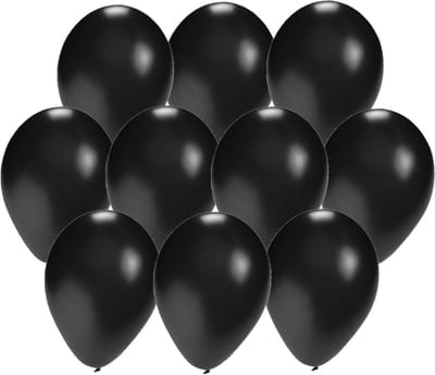 Bellatio Decorations ballonnen - 60x stuks - zwart - 27 cm - verjaardag - feestartikelen - versiering