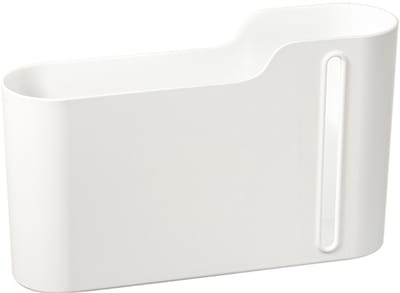 Opbergbox - Vuilniszakhouder - Afvalzakhouder - Vuilniszakorganizer - Wandorganizer - Vuilniszak dispenser - Wandgemonteerde - Met twee compartimenten - Transparant venster - Ruimtebesparend - Voor thuis - Kantoororganisatie - Wit