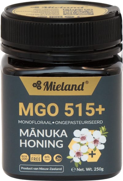 Mieland Manuka honing MGO 515+ - 100% pure en rauwe Manuka honing - 250 gram- Premium kwaliteit uit Nieuw Zeeland