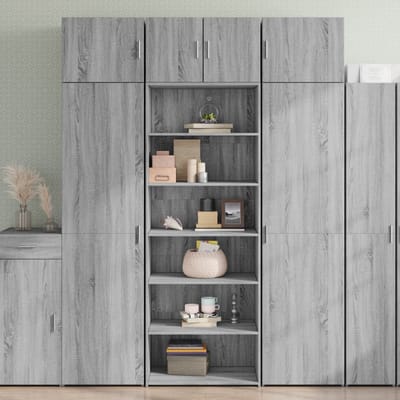 vidaXL - Hoge - kast - 70x41x185 - cm - bewerkt - hout - grijs - sonoma - eikenkleurig