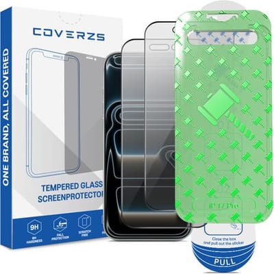 Coverzs Privacy screenprotector geschikt voor Apple iPhone 17 Pro screenprotector - Geleverd met montage frame - 2-pack verpakking - screen protector gemaakt van gehard glas