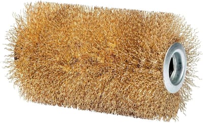 Steenborstel PRO, Accessoires voor MultiBrush en PowerBrush, Robuuste straatstenen en stenen platen reinigen met draadborstel, 10 cm diameter, 16,5 cm breedte, Goud, 17 x 10.5 x 10.7 cm