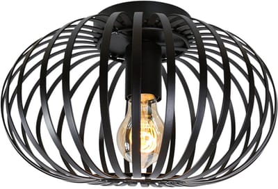 Lampidee Moderne Plafonnieres E27 Jordan 1 Lichtpunt Rond Zwart Metaal Slaapkamer Gang/Hal Keuken Dimbaar Diameter 30cm