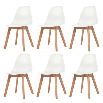 vidaXL - Eetkamerstoelen - 6 - st - kunststof - wit