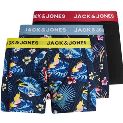 Jack & Jones Boxershorts heren trunks jacflower bird print 3-pack