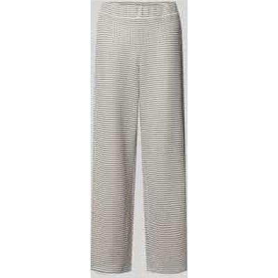 Tom Tailor Denim - Wide leg gebreide broek - Maat XL - white black knit stripe