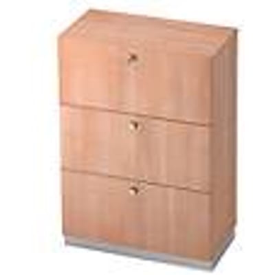 Hangmappenkast, 3 ordnerhoogten, B 800 x D 420 mm, notenhoutpatroon