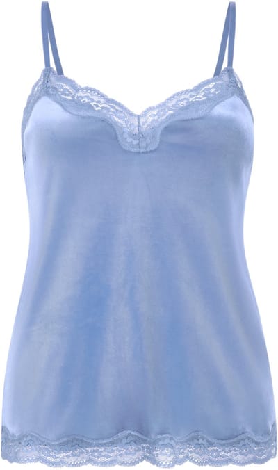 Hunkemöller Velours Lace Cami Top Blauw