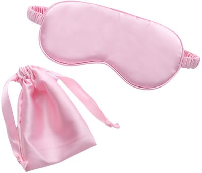 Oneay Zachte zijden slaapmaskers (roze) – Huidvriendelijk en ultrazacht – Met elastische bandjes – Geschikt voor heren en dames en ploegendienst
