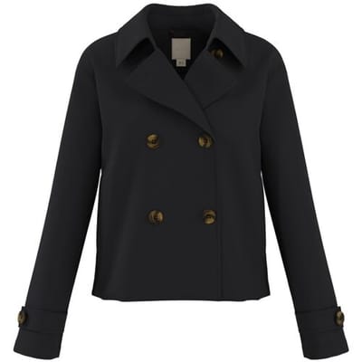 ESMARA Dames korte trenchcoat (Zwart, 34)