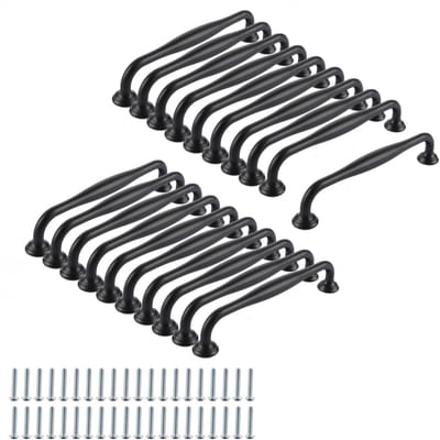 Dailygoods- Meubelknoppen 20 Stuks - Zwarte Kastknoppen - 128mm Gatafstand - Ergonomisch Ontwerp - Duurzaam Aluminium - Voor Diverse Meubels - Kastgrepen