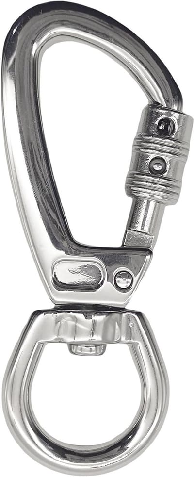 Robuuste Aluminium Carabiner met Draaisysteem, 400 kg Draagkracht, Ideaal voor Hondenriem en Sleutelhanger, Perfect voor Buitenactiviteiten