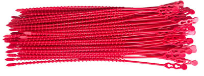 Kortpack - Universal ties - 185mm x 5.0mm - Rood - 100 Stuks - Kabelbinder met dubbele loop - Volledig herbruikbaar - (097.0070)