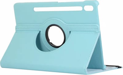 Hoesje Geschikt voor Samsung Galaxy Tab S8 Plus - 12.4 inch - Samsung Tab S8+ 2022 Draaibare Hoesje - Kunstleder - Turquoise