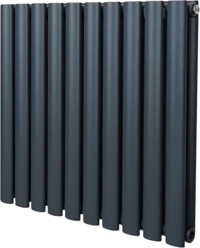 Ovale kolomradiator - grijs - 600mm x 600mm - 15 jaar garantie