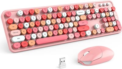 Draadloos Toetsenbord en Muis Set Roze - Compact 2.4GHz Verlicht Layout - USB Receiver