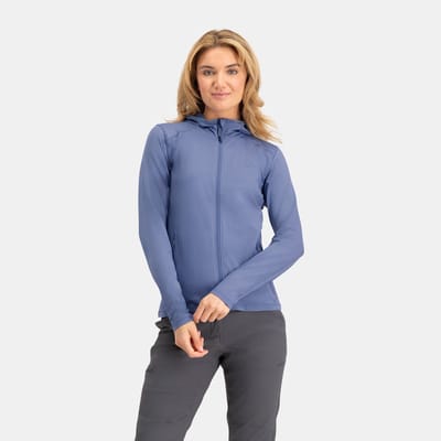 NOMAD® Stretch Vest Dames | Lichtblauw | M | Lichtgewicht vest met Capuchon | Soepel & Ademend | Voor Wandelen, Reizen & Dagelijks Gebruik