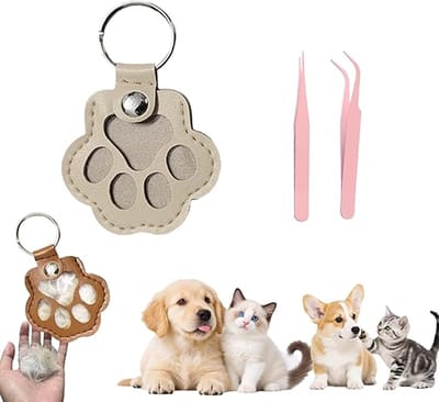 Daity Sleutelhanger met hondenbont als souvenir - schattige leren sleutelhanger in de vorm van een hondenpoot als souvenir.