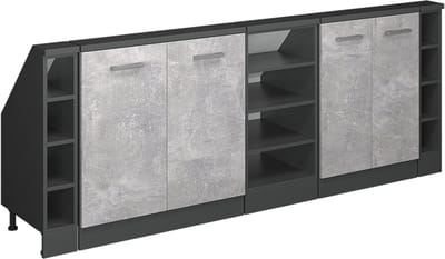 Vicco Rion Kastenset voor schuine wand – Set van 5 Beton/antraciet