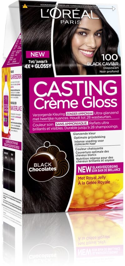 L’Oréal Paris Casting Crème Gloss Zwart 100 - Semi-permanente Haarkleuring Zonder Ammoniak