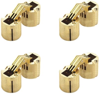 Dailygoods- Onzichtbaar Scharnier 10 mm - Messing - Verborgen Scharnier - Voor Juwelendoos/Decoratieve Dozen - 4 Stuks - Corrosieweerstand - Meubel Scharnier
