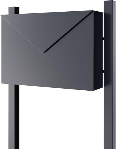 Staande brievenbus - Brievenbus design - Post ontvangen - Gepoedercoat staal - 125 cm hoog - Antraciet