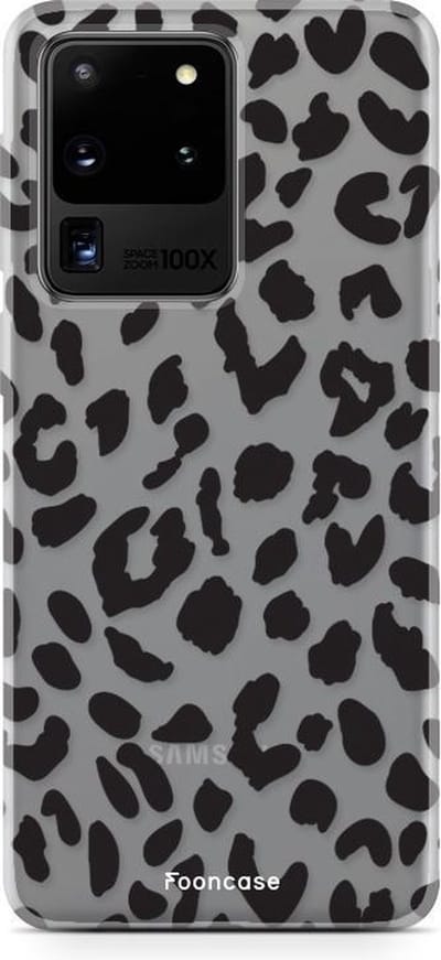Fooncase Hoesje Geschikt voor Samsung Galaxy S20 Ultra - Shockproof Case - Back Cover / Soft Case - Luipaard / Leopard print