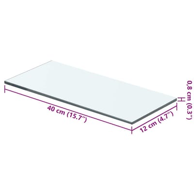 vidaXL - Wandschap - transparant - 40x12 - cm - glas