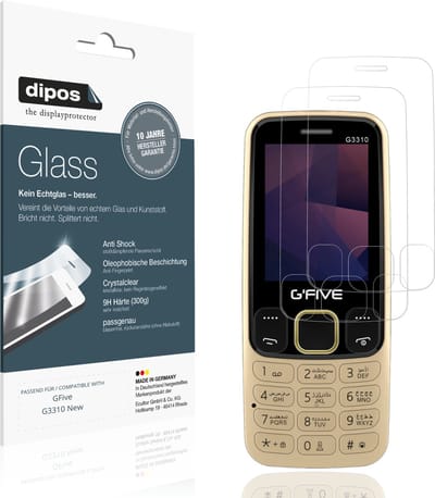 dipos – 2x Pantserfolie geschikt voor GFive G3310 New | 9H Screenprotector