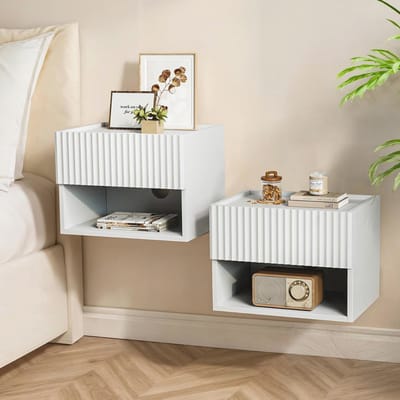 Drijvend nachtkastje voor slaapkamer - modern wandgemonteerd nachtkastje set voor kleine ruimtes